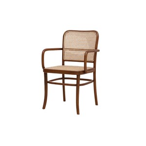 Set of 2 Chairs Teak and Handwoven Rattan Chair, Wooden Rattan Dining Chair, Black Rattan Chair image 5