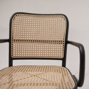 Set of 2 Chairs Teak and Handwoven Rattan Chair, Wooden Rattan Dining Chair, Black Rattan Chair image 7