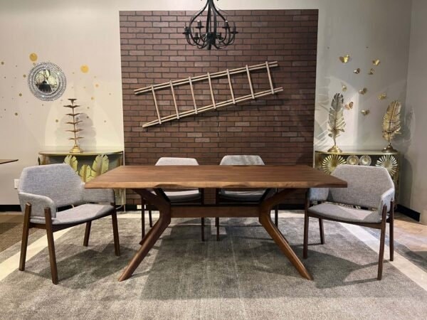 Wooden Dining Table Modern Live Edge Style Rectangle Dining Room 並行輸入  その他テーブル