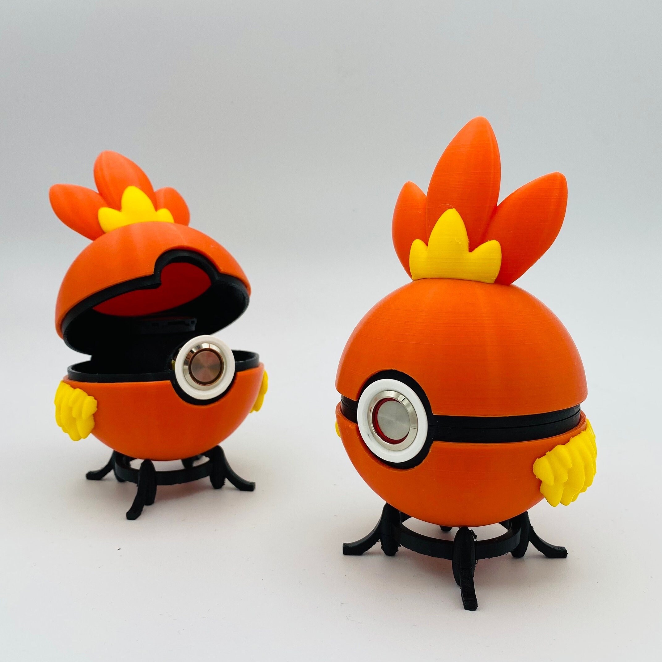 Pokeball Led Unique Torchic Pokeball With LED Button - Etsy