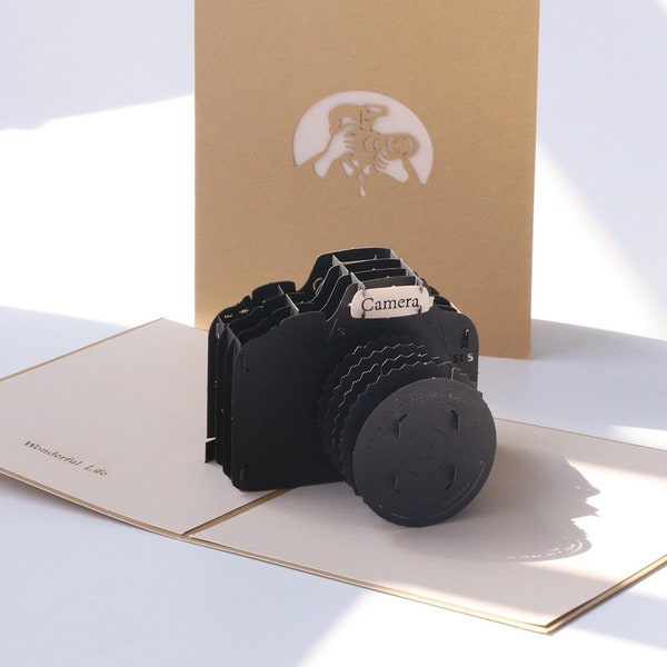 Camera 3D PoP Up Greeting Card, Photographer