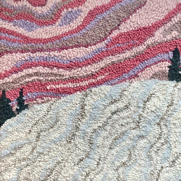 Hooked Rug, Wall Hanging, Fiber Art