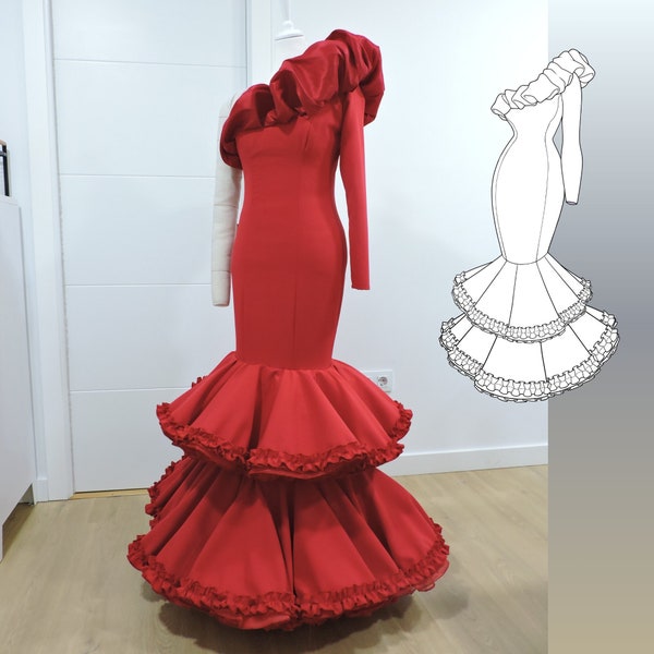 How to make a flamenco dress from scratch, downloadable patterns.