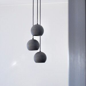 Round hanging lamp, grey pendant lamp from plaster image 3