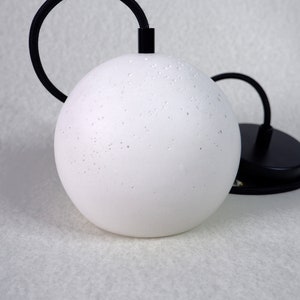 Modern White Ceiling Lamp with Black Cable, Industrial Orb Pendant for Kitchen Decor