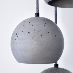 Round hanging lamp, grey pendant lamp from plaster image 5