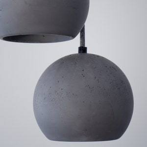 Round hanging lamp, grey pendant lamp from plaster image 4