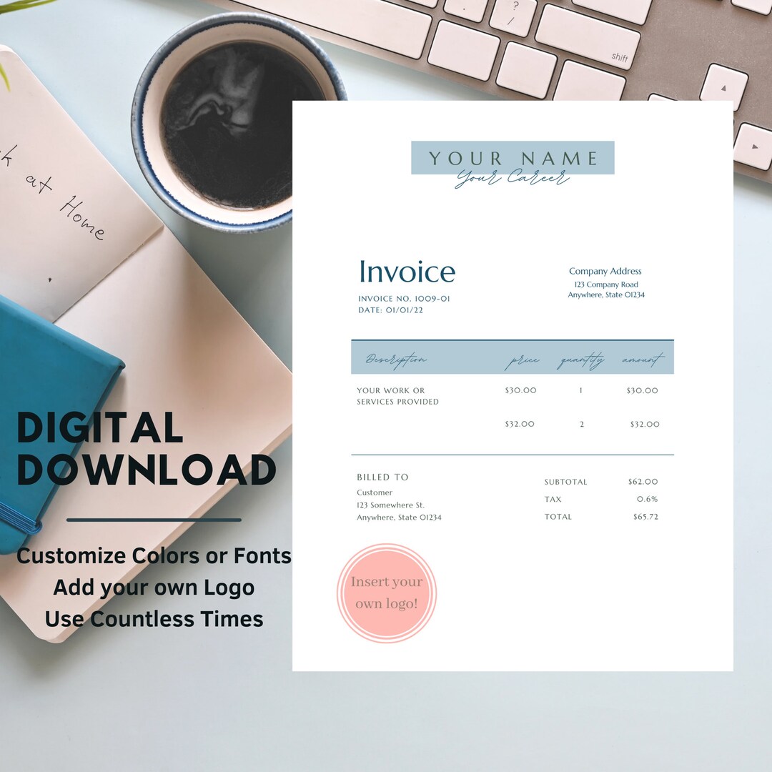 Simplistic Elegance, Fillable Invoice Form, Small Business Form ...