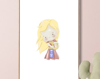 Baby Zelda, Arte ispirata a Legend of Zelda, Download digitale, Nursery per bambini, stanza per bambini, tana dei giocatori, ufficio