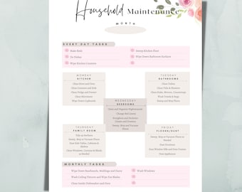 Household Chores, Spring Cleaning Schedule, Cleaning Checklist, Daily Tasks, Weekly Chores, Monthly Cleaning Schedule