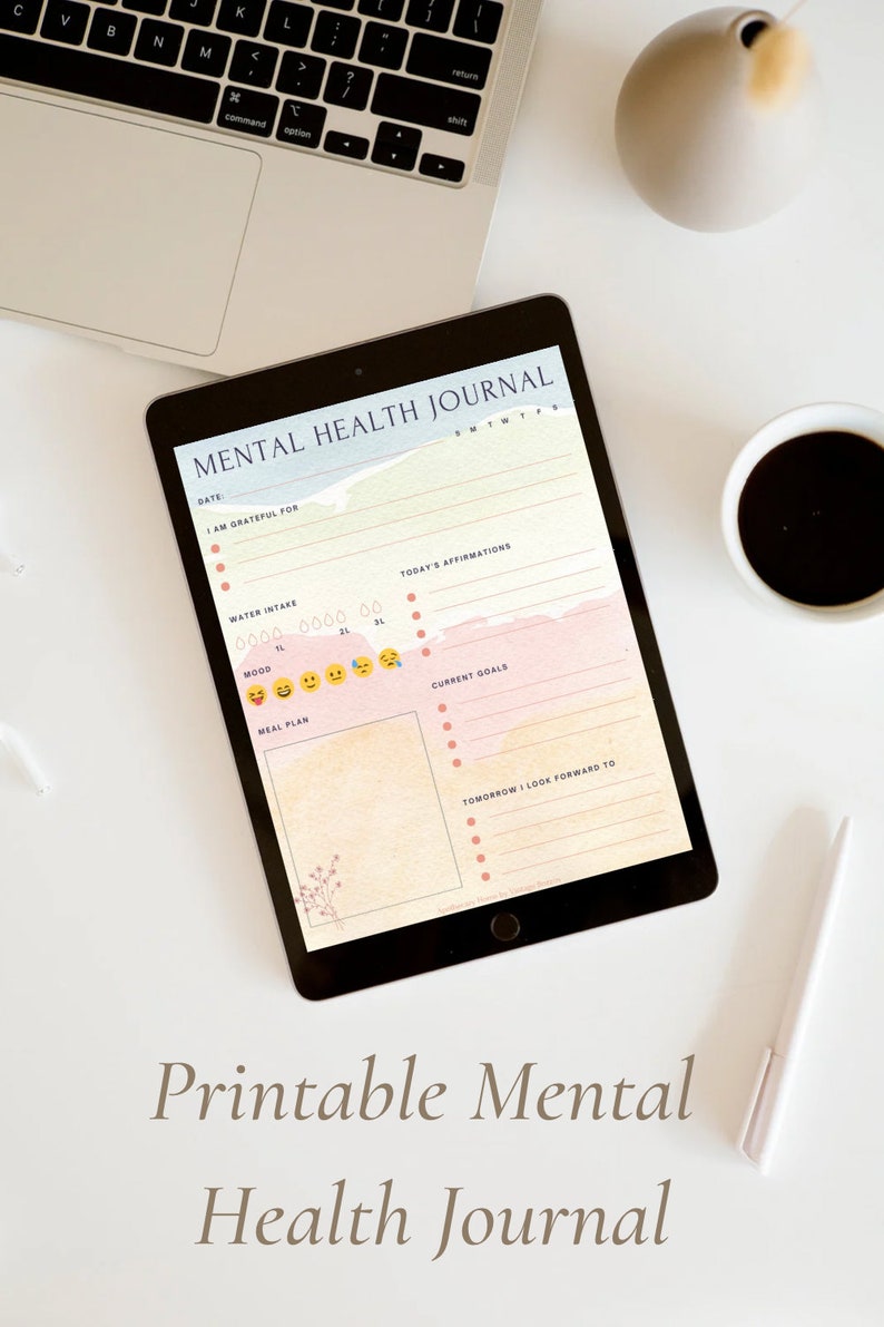 Printable Mental Health Journal & Digital Download by Apothecary Home ...