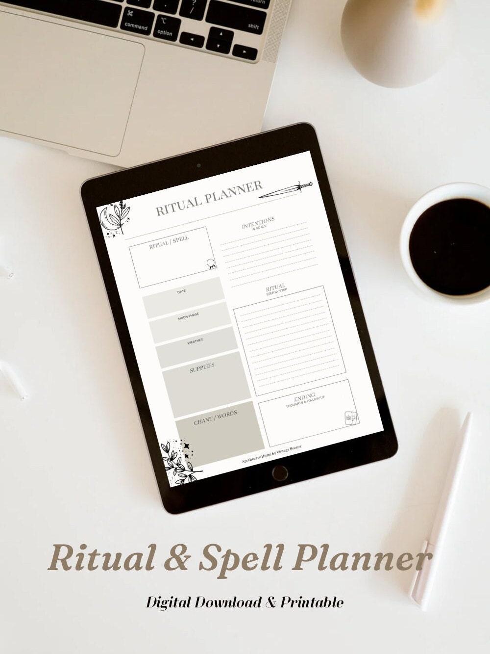 Ritual & Spell Planner Digital Download and Printable by Apothecary