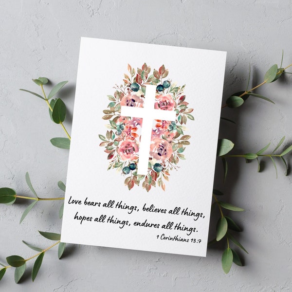 Printable Wedding Card | Christian Wedding Card | Cross Wedding Card | Valentine’s Day