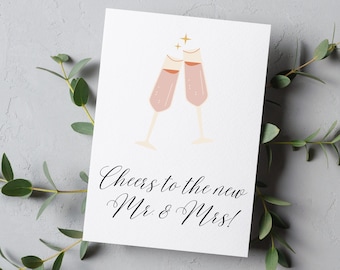 Printable Wedding Card | Cheers Card | Mr. and Mrs. Card