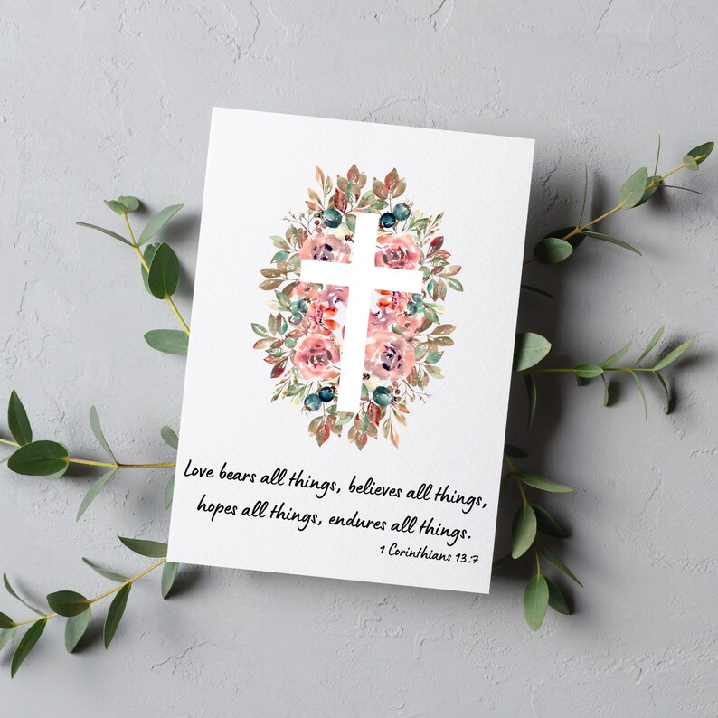Printable Wedding Card Christian Wedding Card Cross Wedding Card ...