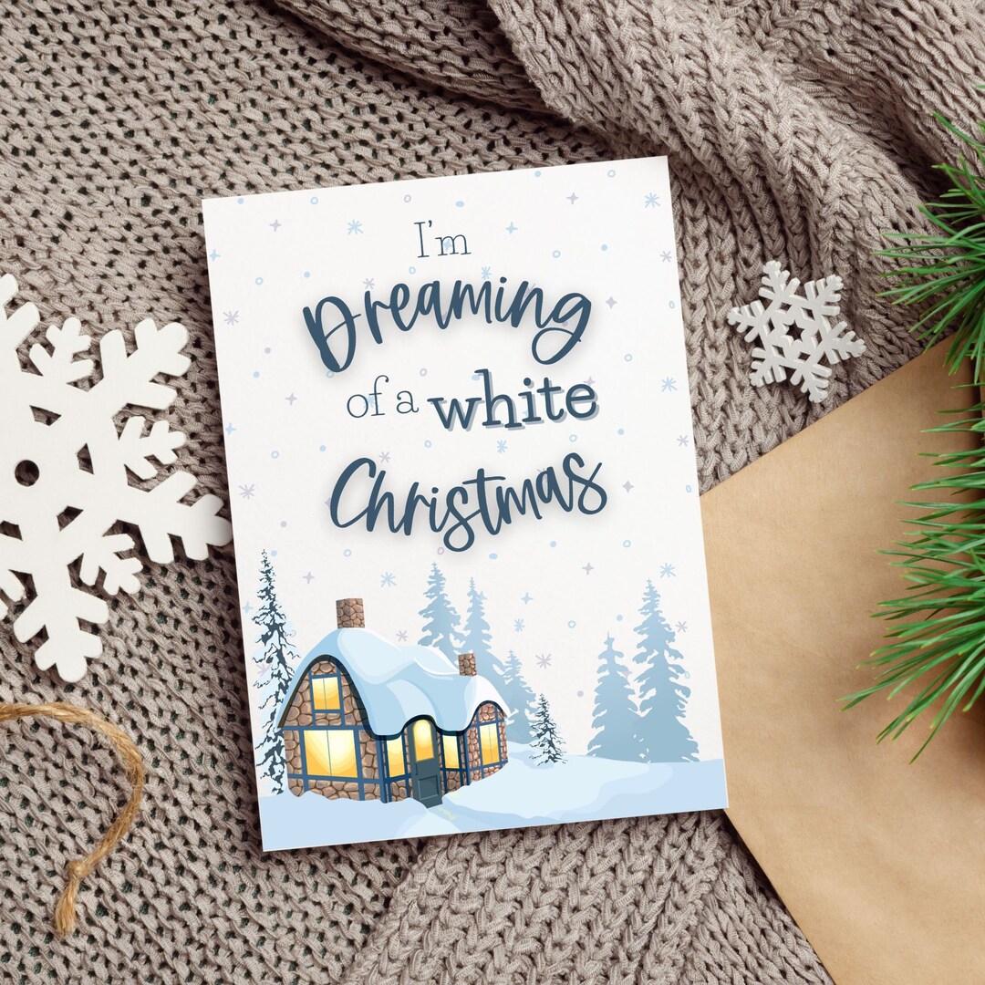 Dreaming of a White Christmas Card Christmas Song Card - Etsy