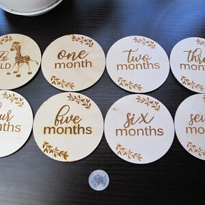 Laser engraved  Birth milestone photo props