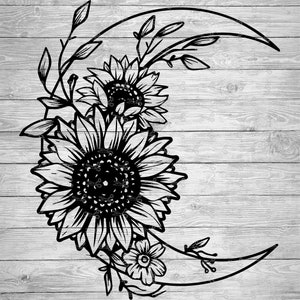 Tournesol lune Fichiers SVG, PNG, EPS