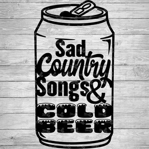 Tristes canciones country y cerveza fría Archivos SVG, EPS y PNG