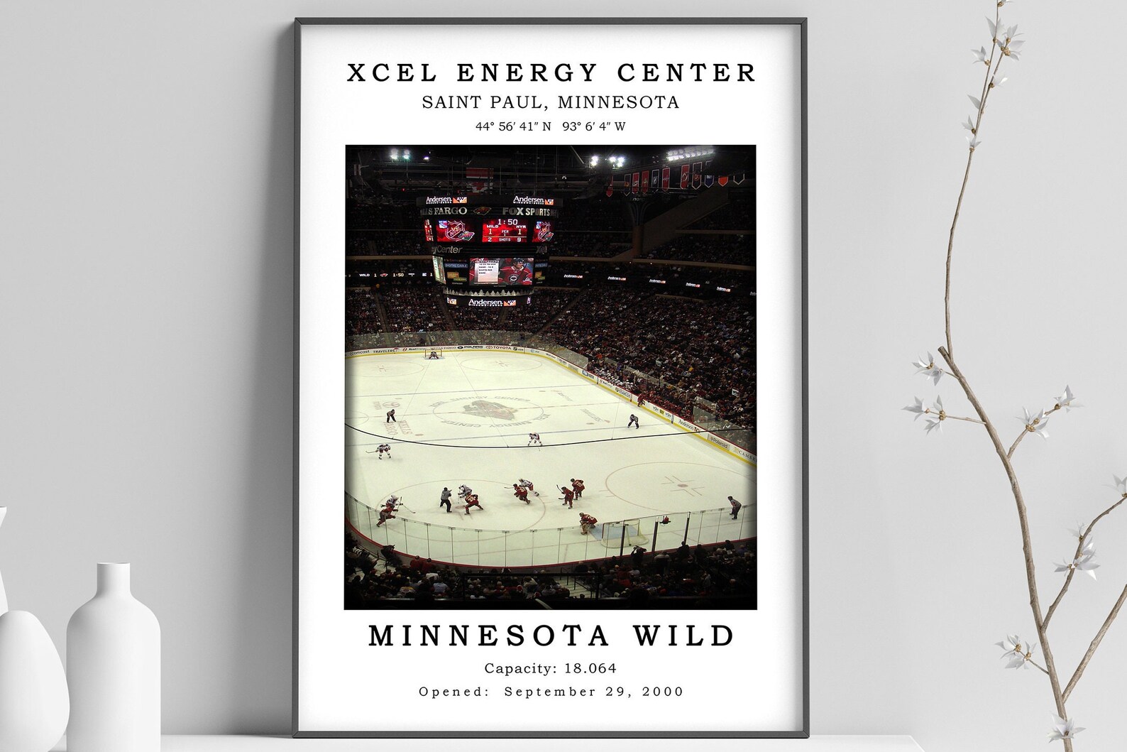 Minnesota Wild Wall Art Xcel Energy Center Poster NHL Etsy