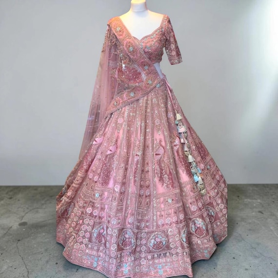 Pakistani bridal wear zardozi work lehenga choli