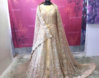 Pakistani Anarkali Bridal Dress Customise size and color