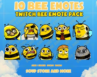10 Bee Emote Pack per Twitch
