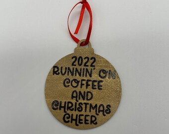 Koffie en Kerst cheer ornament- koffie ornament - Kerst decor - cadeau