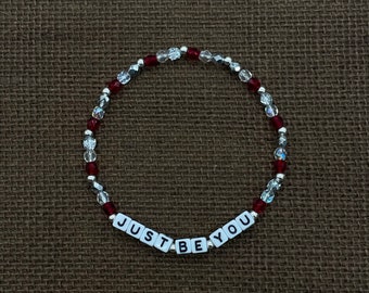 Word Armband - Just Be You - Inspirerende - Motiverende Armband - Stapelbare Armband - Cadeau - Kralen Armband