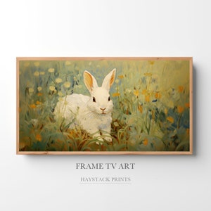 Frame TV Easter Art, Spring Bunny Art for Samsung Frame TV, Vintage Spring Easter Bunny