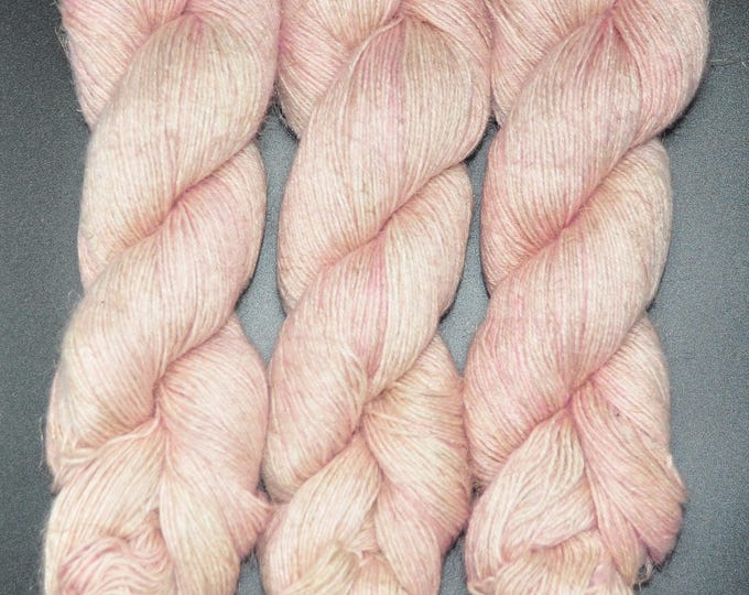 Cherry Blossom - Alpaca Linen Tussah Silk Fingering Hand Dyed Yarn