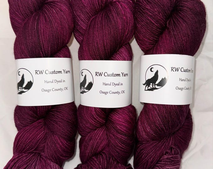Black Cherry - Merino Nylon Fingering Hand Dyed Yarn
