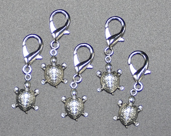 Stitch Markers - Silver Turtle