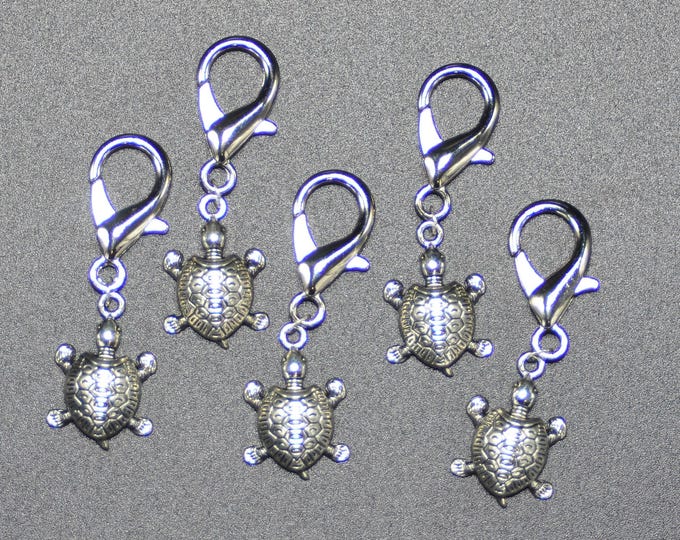 Stitch Markers - Silver Turtle