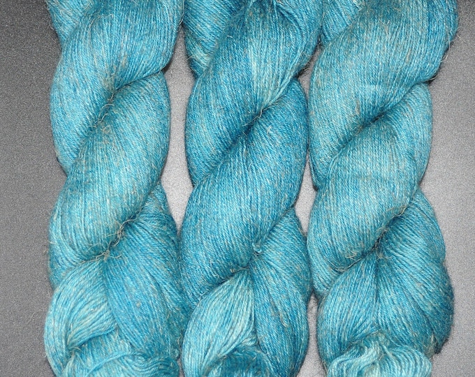 Frosted Spruce - Alpaca Linen Tussah Silk Fingering Hand Dyed Yarn