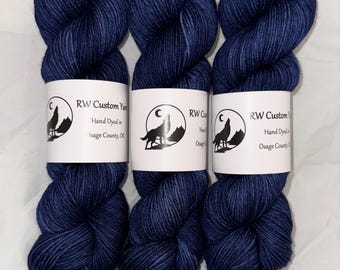 Dude Blue -  50 GRAM Merino Nylon Fingering Hand Dyed Yarn