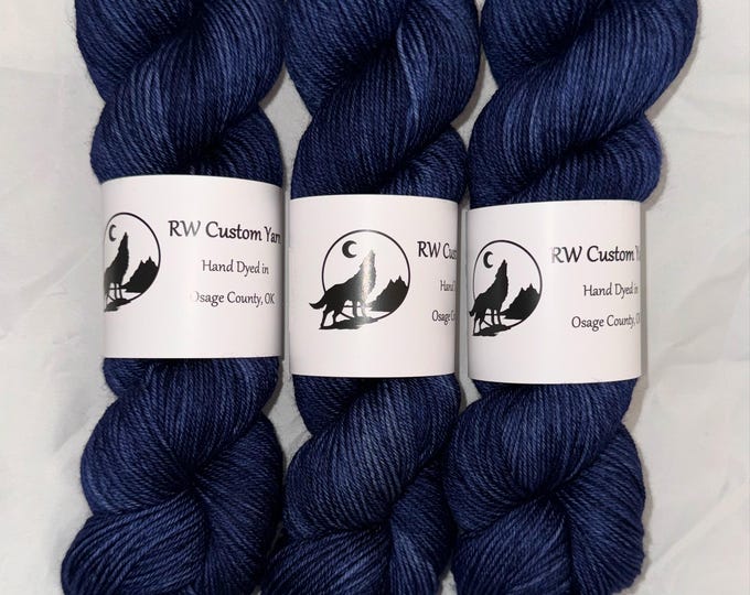 Dude Blue -  50 GRAM Merino Nylon Fingering Hand Dyed Yarn