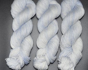 Ice Blue - Merino Cotton Fingering Hand Dyed Yarn