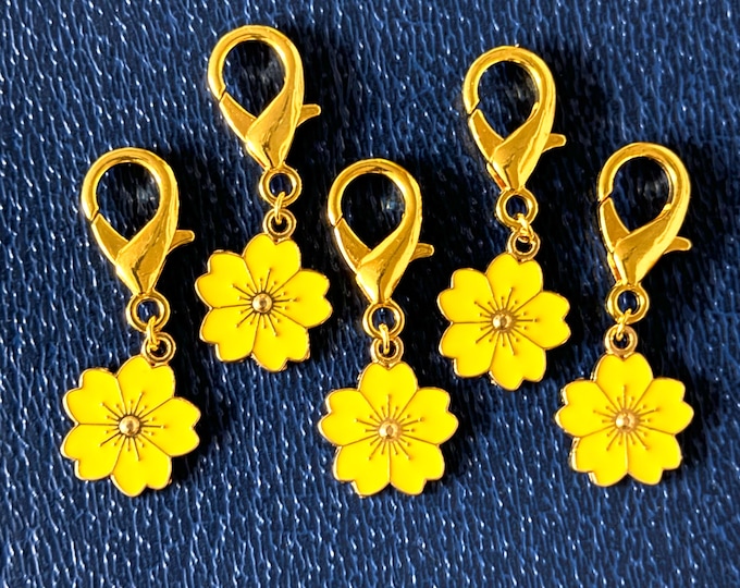 Stitch Markers - Cherry Blossom Flower