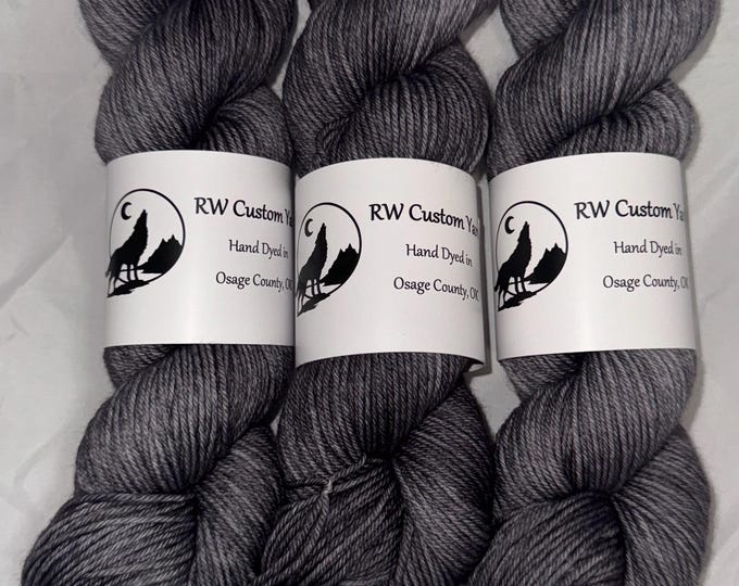 Dude Grey -  50 GRAM Merino Nylon Fingering Hand Dyed Yarn