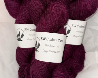 Black Cherry - Targhee Nylon Fingering Hand Dyed Yarn