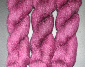 Black Cherry - Alpaca Linen Tussah Silk Fingering Hand Dyed Yarn
