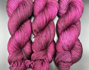 Black Cherry - Merino Nylon Fingering Hand Dyed Yarn