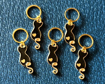 Stitch Markers - Black Cat
