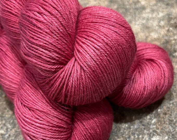 Raspberry - Hand Dyed Alpaca Silk Cashmere Fingering Yarn