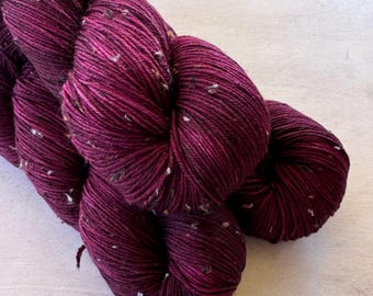 Black Cherry - Tweed Sock Hand Dyed Yarn