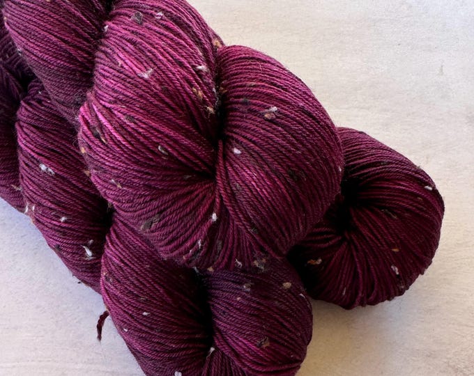 Black Cherry - Tweed Sock Hand Dyed Yarn