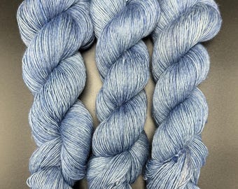Blue Jeans - Single Ply Merino Linen Fingering Hand Dyed Yarn