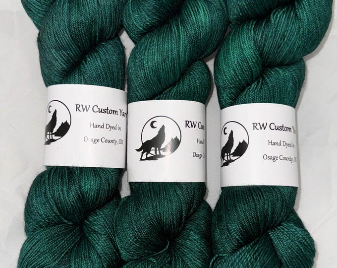 Racing Green - Alpaca Silk Cashmere Fingering Hand Dyed Yarn