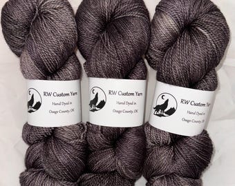 Purple Taupe - Merino Silk Cashmere Fingering Hand Dyed Yarn